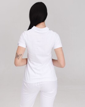 Medical polo for women white embroidered Zubik 147-324-636 (6613392) Medical polo for women white embroidered Zubik 147-324-636 (6613392) фото 2