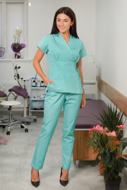 Women's medical suit "Edelvika" light green 534188 (blouse 534248 + pants 534247) Women's medical suit "Edelvika" light green 534188 (blouse 534248 + pants 534247) фото 1