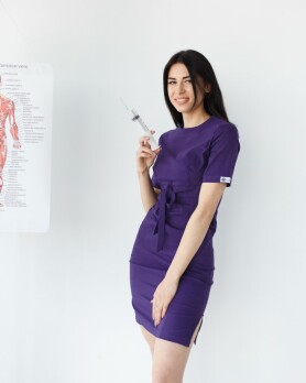 Medical gown for women Scarlett purple 304-335-704 (6613961) Medical gown for women Scarlett purple 304-335-704 (6613961) фото 1