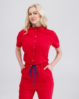 Medical coveralls women's Dallas red with blue stitching 127-339-715 (6613210) Medical coveralls women's Dallas red with blue stitching 127-339-715 (6613210) фото 8