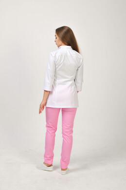 Костюм медицинский Рубина+ Бр. зауженные. COTTON. Белый / розовый (544694) Костюм медицинский Рубина+ Бр. зауженные. COTTON. Белый / розовый (544694) фото 6