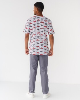 Медицинский костюм с принтом мужской Гранит Мото серый/белый 131-408-805 (6613725) Медицинский костюм с принтом мужской Гранит Мото серый/белый 131-408-805 (6613725) фото 7