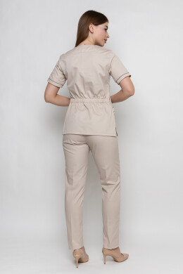 Костюм женский медицинский Моник зауженные брюки. Крем (5436957) Костюм женский медицинский Моник зауженные брюки. Крем (5436957) фото 3
