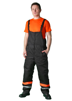 Warm jump suit black with reflective stripe (220018) Warm jump suit black with reflective stripe (220018) фото 1