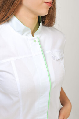 Халат медицинский Сакура. COTTON. Белый + салат (отделка) (544793) Халат медицинский Сакура. COTTON. Белый + салат (отделка) (544793) фото 7