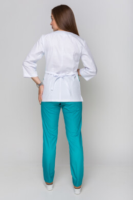 Костюм медицинский Лилия+ Бр. зауженные. COTTON. Белый + ментол / карибы (5411162) Костюм медицинский Лилия+ Бр. зауженные. COTTON. Белый + ментол / карибы (5411162) фото 9