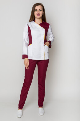 Milana+Br. skinny suit. Long sleeve. COTTON. White / marsal (5410143) Milana+Br. skinny suit. Long sleeve. COTTON. White / marsal (5410143) фото 1