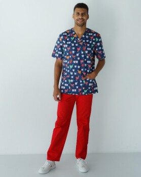 Медицинский костюм с принтом мужской Гранит Teeth red/blue 131-343-624 (6613675) Медицинский костюм с принтом мужской Гранит Teeth red/blue 131-343-624 (6613675) фото 8