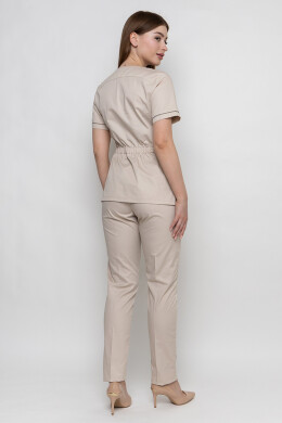 Костюм женский медицинский Моник зауженные брюки. Крем (5436957) Костюм женский медицинский Моник зауженные брюки. Крем (5436957) фото 4