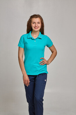 Женская медицинская футболка POLO. Ментол (544589) Женская медицинская футболка POLO. Ментол (544589) фото 2