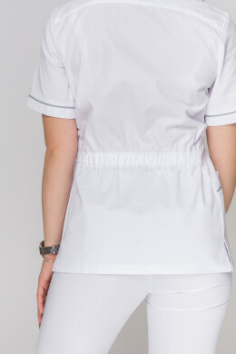 Костюм медицинский Моник+ Бр. зауженные. COTTON. Белый + дым (кант) (5410146) Костюм медицинский Моник+ Бр. зауженные. COTTON. Белый + дым (кант) (5410146) фото 3