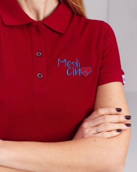 Medical polo for women burgundy with embroidery Medicine 147-349-637 (6613385) Medical polo for women burgundy with embroidery Medicine 147-349-637 (6613385) фото 4