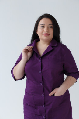Women's medical gown Sophie purple +SIZE 306-335-677 (6625321) Women's medical gown Sophie purple +SIZE 306-335-677 (6625321) фото 3