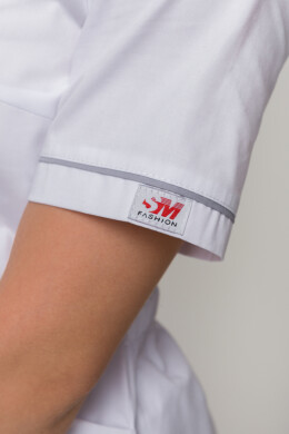 Костюм медицинский Моник+ Бр. зауженные. COTTON. Белый + дым (кант) (5410146) Костюм медицинский Моник+ Бр. зауженные. COTTON. Белый + дым (кант) (5410146) фото 13