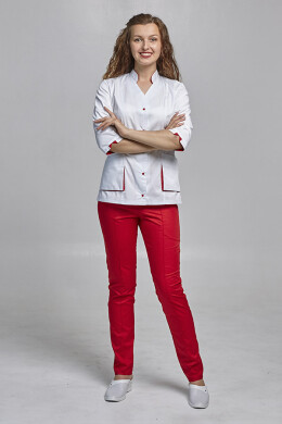 Diana+Br. skinny suit. COTTON. White / red (544663) Diana+Br. skinny suit. COTTON. White / red (544663) фото 3