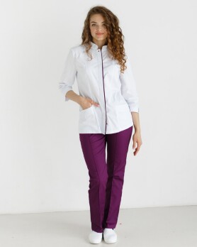 Medical suit for women Sakura white-purple 124-346-678 / 317-346-679 (6613238) Medical suit for women Sakura white-purple 124-346-678 / 317-346-679 (6613238) фото 1