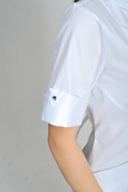 Magnolia dressing gown. COTTON. White + stone (button) (544775) Magnolia dressing gown. COTTON. White + stone (button) (544775) фото 6