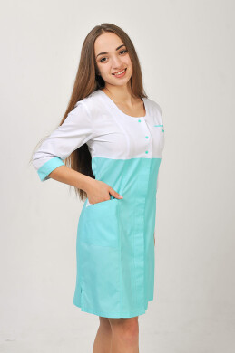 Халат медицинский Фламинго. COTTON. Белый / ментол (544787) Халат медицинский Фламинго. COTTON. Белый / ментол (544787) фото 2