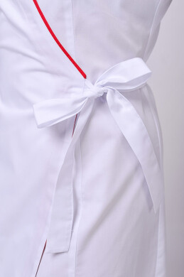 Dressing gown Venice. COTTON. White + red (trim) (544764) Dressing gown Venice. COTTON. White + red (trim) (544764) фото 6