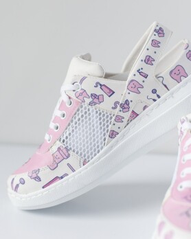 Обувь медицинская кроссовки с открытой пяткой Teeth Pink PU подошва 347-399-850 (6613134) Обувь медицинская кроссовки с открытой пяткой Teeth Pink PU подошва 347-399-850 (6613134) фото 1