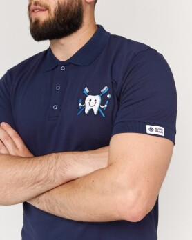 Medical polo men's blue embroidered Zubik 148-322-636 (6613749) Medical polo men's blue embroidered Zubik 148-322-636 (6613749) фото 2
