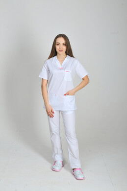 Костюм медицинский Саманта+Бр. прямые. COTTON. Белый (544646) Костюм медицинский Саманта+Бр. прямые. COTTON. Белый (544646) фото 1
