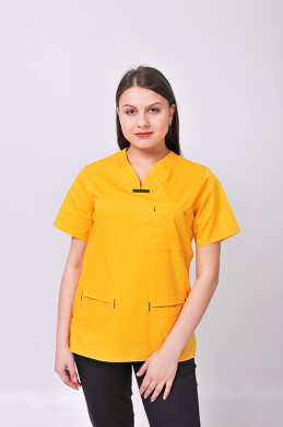 Костюм медицинский Саманта+Бр. прямые. COTTON. Желтый / черный (544640) Костюм медицинский Саманта+Бр. прямые. COTTON. Желтый / черный (544640) фото 4