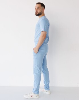 Медицинский костюм мужской Марсель голубой  353-333-708 (6613706) Медицинский костюм мужской Марсель голубой  353-333-708 (6613706) фото 3