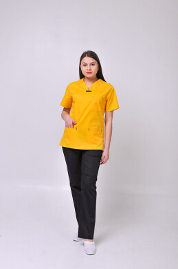 Костюм медицинский Саманта+Бр. прямые. COTTON. Желтый / черный (544640) Костюм медицинский Саманта+Бр. прямые. COTTON. Желтый / черный (544640) фото 2