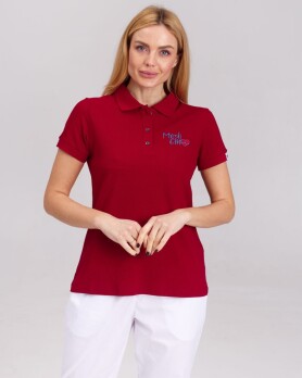 Medical polo for women burgundy with embroidery Medicine 147-349-637 (6613385) Medical polo for women burgundy with embroidery Medicine 147-349-637 (6613385) фото 1