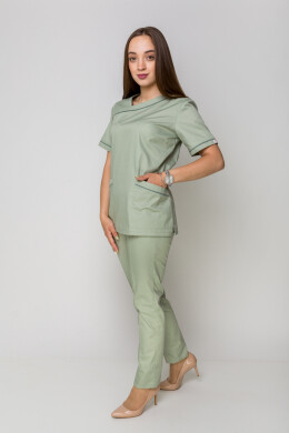 Медицинский костюм Моник+ Бр. зауженные. COTTON. Фисташка + олива (кант) (5410158) Медицинский костюм Моник+ Бр. зауженные. COTTON. Фисташка + олива (кант) (5410158) фото 5