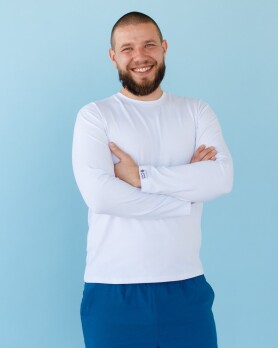 Медицинский лонгслив мужской белый 357-324-716 (6613770) Медицинский лонгслив мужской белый 357-324-716 (6613770) фото 1