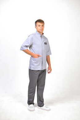Bravery men's medical jacket, 1/2 sleeve. Smoke / asphalt (545031) Bravery men's medical jacket, 1/2 sleeve. Smoke / asphalt (545031) фото 1