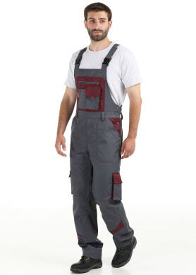 Worker suit "ULTRA" burgundy - bib overall with jacket (1240) Worker suit "ULTRA" burgundy - bib overall with jacket (1240) фото 8