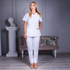 Medical trousers for women "Avicenna" white (534268) Medical trousers for women "Avicenna" white (534268) фото 2