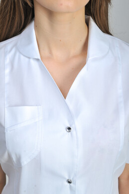 Magnolia dressing gown. COTTON. White + stone (button) (544775) Magnolia dressing gown. COTTON. White + stone (button) (544775) фото 3