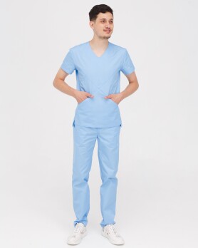 Medical suit for men Milan light blue 134-436-758 (6613734) Medical suit for men Milan light blue 134-436-758 (6613734) фото 1