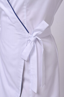 Dressing gown Venice. COTTON. White + navy blue (trim) (544765) Dressing gown Venice. COTTON. White + navy blue (trim) (544765) фото 7