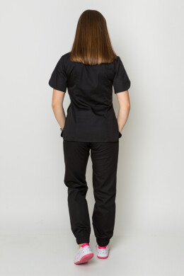 Костюм медицинский черный Батерфляй с джоггерами. COTTON (5410071) Костюм медицинский черный Батерфляй с джоггерами. COTTON (5410071) фото 11