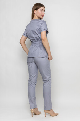 Костюм женский медицинский Моник, зауженные брюки. Дым (5436956) Костюм женский медицинский Моник, зауженные брюки. Дым (5436956) фото 4
