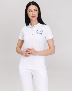 Medical polo for women white embroidered Zubik 147-324-636 (6613392) Medical polo for women white embroidered Zubik 147-324-636 (6613392) фото 5