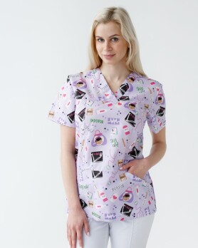 Medical shirt women's Topaz print Laboratory 126-324-775 (6613538) Medical shirt women's Topaz print Laboratory 126-324-775 (6613538) фото 1