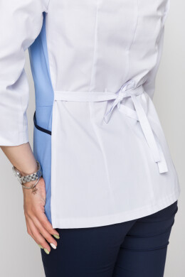 Куртка медицинская Лилия. COTTON. Белый + голубой (5411158) Куртка медицинская Лилия. COTTON. Белый + голубой (5411158) фото 7