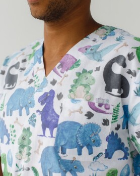 Медицинский костюм с принтом мужской Гранит Динозавры синий/белый 131-322-859 (6613727) Медицинский костюм с принтом мужской Гранит Динозавры синий/белый 131-322-859 (6613727) фото 4