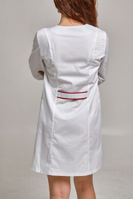 Cleopatra dressing gown. COTTON. White + red (trim) (544814) Cleopatra dressing gown. COTTON. White + red (trim) (544814) фото 7