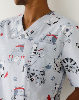 Medical suit with print men's Granite sport cats marsala/gray 130-326-770 (6613690) Medical suit with print men's Granite sport cats marsala/gray 130-326-770 (6613690) фото 4