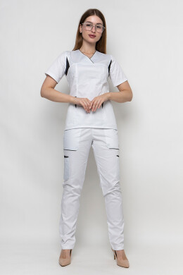 Medical suit white Emelie-stretch women's (5436920) Medical suit white Emelie-stretch women's (5436920) фото 1