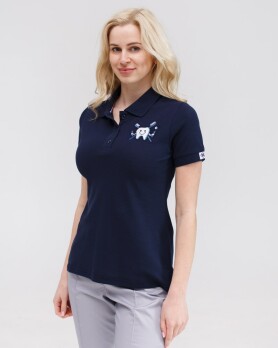 Медицинское поло женское синее с вышивкой Зубик 147-322-636 (6613388) Медицинское поло женское синее с вышивкой Зубик 147-322-636 (6613388) фото 5