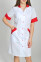 Magnolia dressing gown. COTTON. White + red (trim) (544776) Magnolia dressing gown. COTTON. White + red (trim) (544776) фото 4