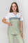 Костюм медицинский Лидия +Бр. Вирджиния. COTTON. Белый / фисташка (5410113) Костюм медицинский Лидия +Бр. Вирджиния. COTTON. Белый / фисташка (5410113) фото 3